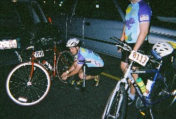 Dickie filling his tyres